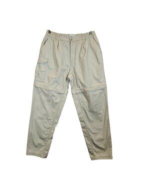 Columbia Womens L Beige Convertible Cargo Pants Zip-Off Legs shorts Cotton